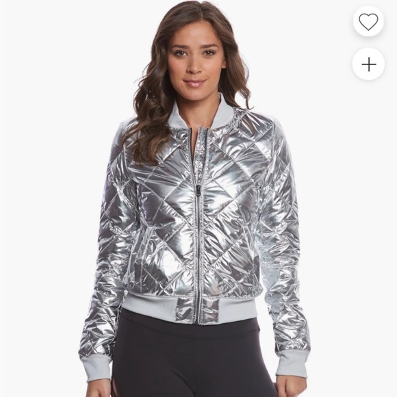 ALO Yoga Jackets & Blazers - Alo Yoga Silver Foil Idol Quilted Bomber Light Jacket